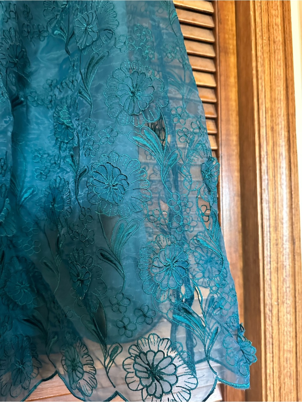 Yoana Baraschi for Anthropologie Blossomed Aubrieta lace teal skirt size 14 - Picture 10 of 13